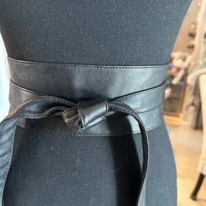 Black faux Leather Obi Belt